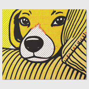 De kop van de beagle rustte op de armleuning. cadeaupapier