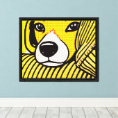 De kop van de beagle rustte op de armleuning. canvas afdruk (Insitu (Houten vloer))