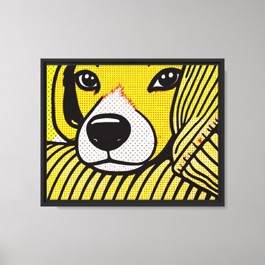 De kop van de beagle rustte op de armleuning. canvas afdruk (Voorkant)