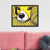 De kop van de beagle rustte op de armleuning. canvas afdruk (Insitu (Woonkamer))