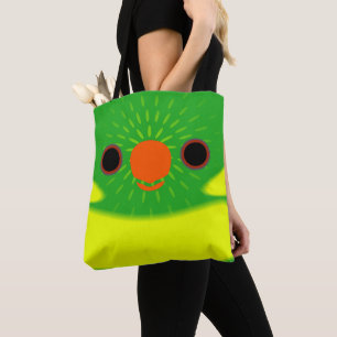 De kop van een bladlorikeet tote bag