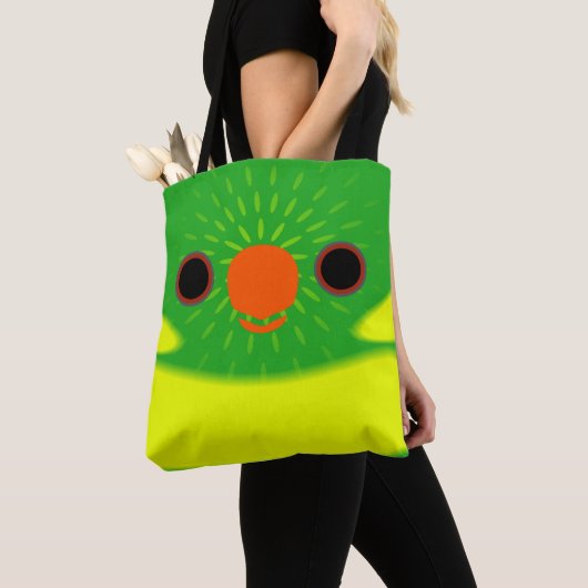 De kop van een bladlorikeet tote bag (Dichtbij)