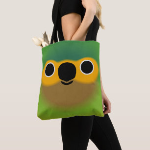 De kop van een bruinkeelparkiet tote bag