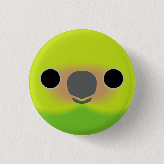 De kop van een geelkapdwergpapegaai ronde button 3,2 cm (Voorkant)