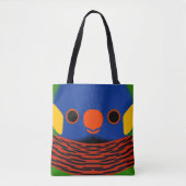 De kop van een kokoslorikeet tote bag (Voorkant)