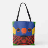 De kop van een kokoslorikeet tote bag (Achterkant)