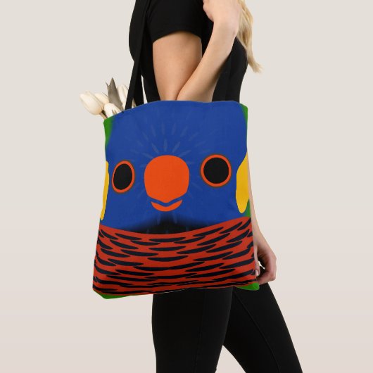 De kop van een kokoslorikeet tote bag (Dichtbij)