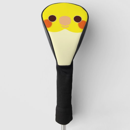 De kop van een lutino valkparkiet golfheadcover (Voorkant)
