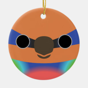 De kop van een roodborstdwergpapegaai keramisch ornament