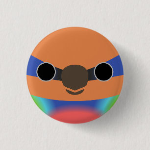 De kop van een roodborstdwergpapegaai ronde button 3,2 cm