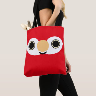De kop van een scharlaken ara tote bag