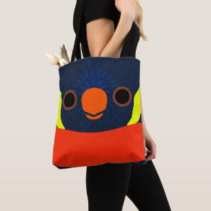 De kop van een Zonsondergangslorikeet Tote Bag