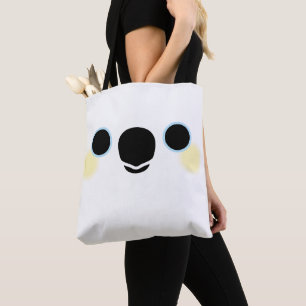 De kop van een zwavelkuifkaketoe tote bag