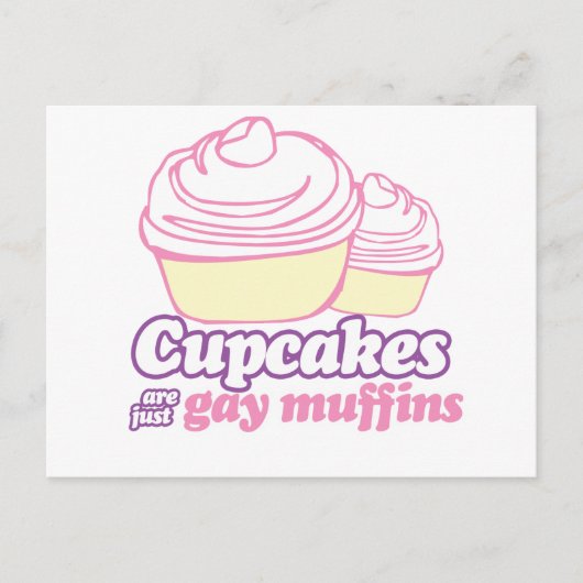 DE KOPEN ZIJN GEWOON GAY MUFFINS BRIEFKAART (Voorkant)