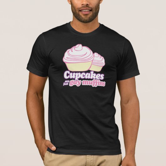 DE KOPEN ZIJN GEWOON GAY MUFFINS T-SHIRT (Voorkant)