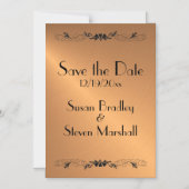 De koperen datumafbeelding opslaan magnetische uitnodiging (Voorkant)