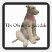 De Koppige Airedale Sticker (Voorkant)