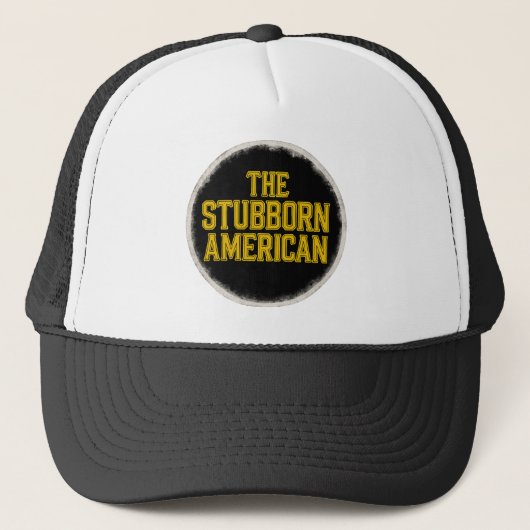 De koppige Amerikaanse vet emblem hoed Trucker Pet (Voorkant)