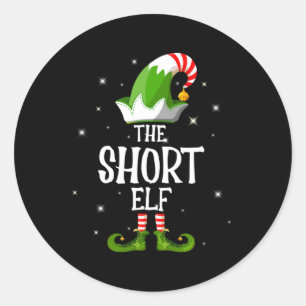 De korte Elf Familie die Kerst met elkaar in overe Ronde Sticker