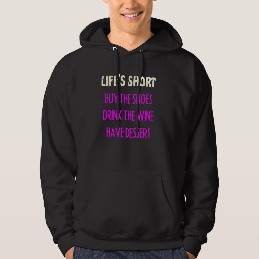 De korte koop van de Drink Wijn Inspirationa Hoodie (Voorkant)