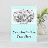 De kortharige tuimelduiven kaart (Staand voorkant)