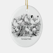 De kortharige tuimelduiven keramisch ornament (Rechts)