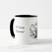 De kortharige tuimelduiven mok (Voorkant links)