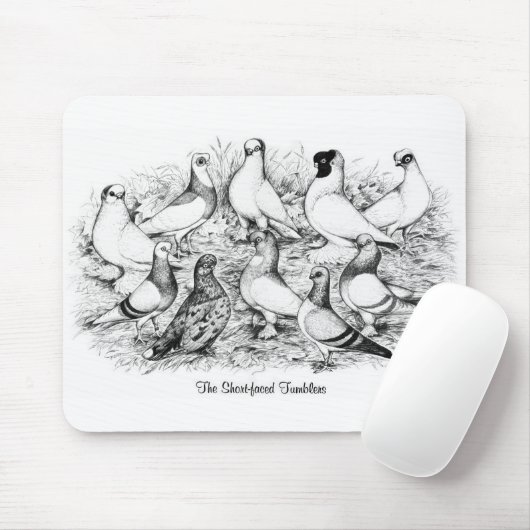 De kortharige tuimelduiven muismat (Met muis)