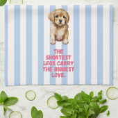 'De Kortste Poten Dragen De Grootste Liefde' Blauw Theedoek (Gevouwen)