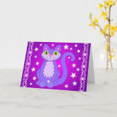 De kosmische Paarse Wenskaarten van de Kunst van Kaart (Gele Bloem)