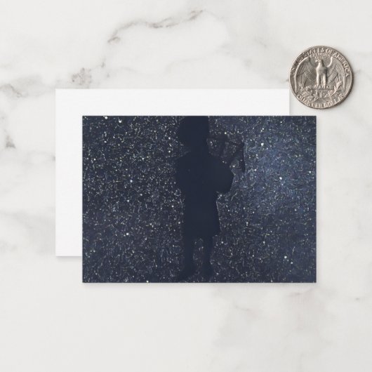 De kosmische piper notitiekaartje (Voorkant / Achterkant in situ)