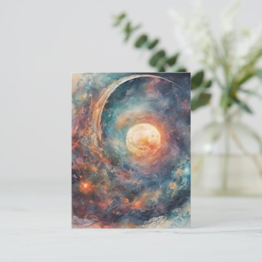 De kosmos briefkaart (Staand voorkant)