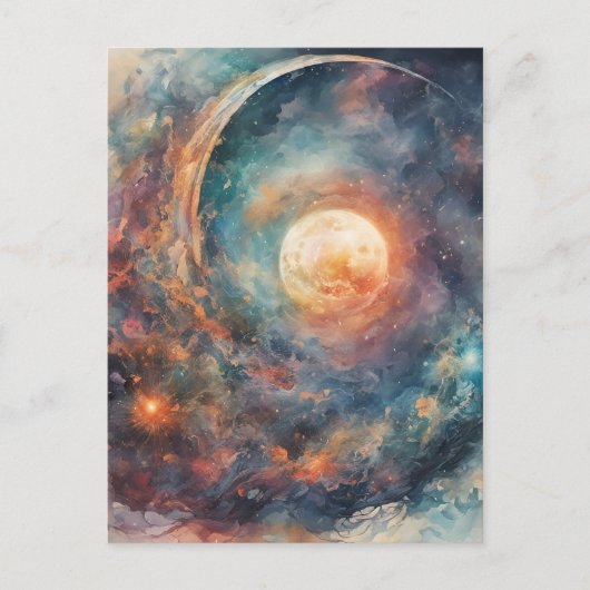 De kosmos briefkaart (Voorkant)