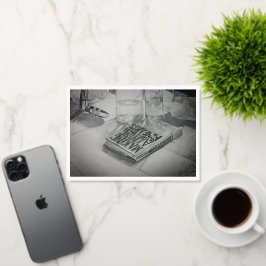 De kost verdienen in de schone kunsten folie wenskaart