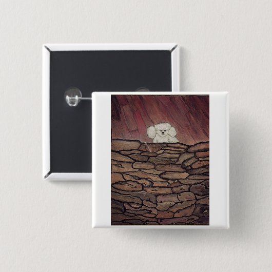 De kostbare stilte van de vierkante button 5,1 cm (Voorkant /achterkant)