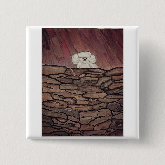 De kostbare stilte van de vierkante button 5,1 cm (Voorkant)