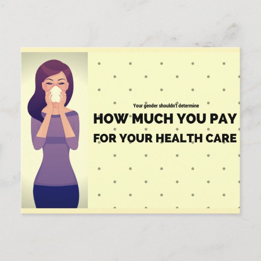 De kosten van gezondheidszorg moeten genderblind z briefkaart (Voorkant)