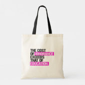 De kosten van onwetendheid zijn hoger dan die van  tote bag (Achterkant)