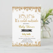 De koude buiten baby shower uitnodiging (Staand voorkant)