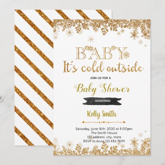 De koude buiten baby shower uitnodiging (Voorkant / Achterkant)