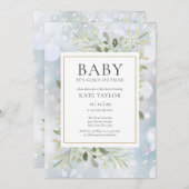 De koude buitenwinter in één Baby shower Kaart (Voorkant / Achterkant)