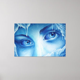 De koude ogen van de winter canvas afdruk