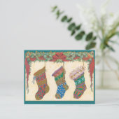 De Kousen die van Kerstmis op de Kaarten van de Feestdagenkaart (Staand voorkant)