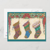 De Kousen die van Kerstmis op de Kaarten van de Feestdagenkaart (Voorkant / Achterkant)
