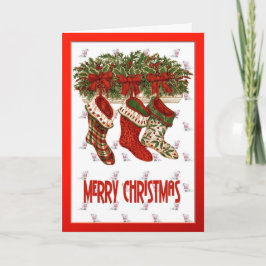 De Kousen van Kerstmis Feestdagen Kaart