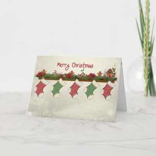 De Kousen van Kerstmis van Mery op Mantel Feestdagen Kaart