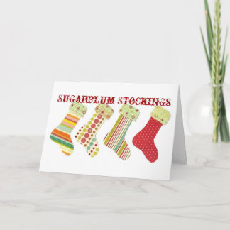 De Kousen van Sugarplum Feestdagen Kaart