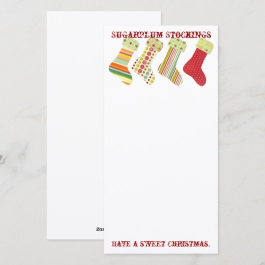 De Kousen van Sugarplum Feestdagenkaart (Voorkant / Achterkant)