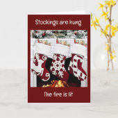 DE KOUSEN ZIJN OPGEHANGEN OM KERSTMIS TE VIEREN KAART (Gele Bloem)