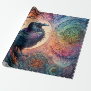 De Kraai Boom des Levens Mandala Heidens  Cadeaupapier